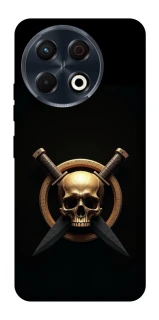 Чехол на TECNO Spark 30 Pro (KL7) Golden Skull фото 1 из 1