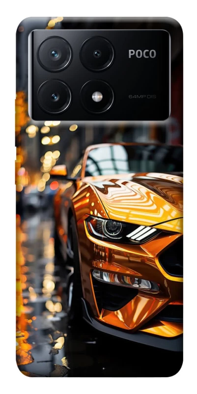 Чехол на Xiaomi Poco X6 Golden sports car фото 1 из 1