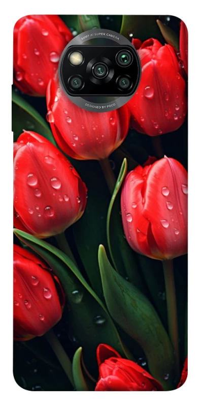 Чохол на Xiaomi Poco X3 NFC / Poco X3 Pro Червоні тюльпани фото 1 з 1