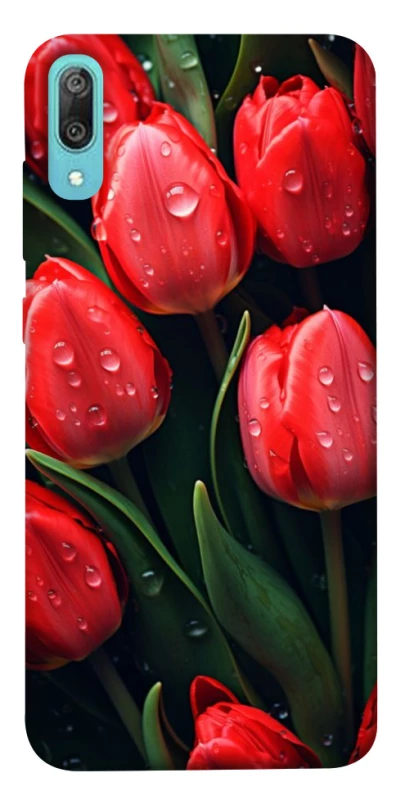 Чохол на Huawei Y6 Pro (2019) Червоні тюльпани фото 1 з 1