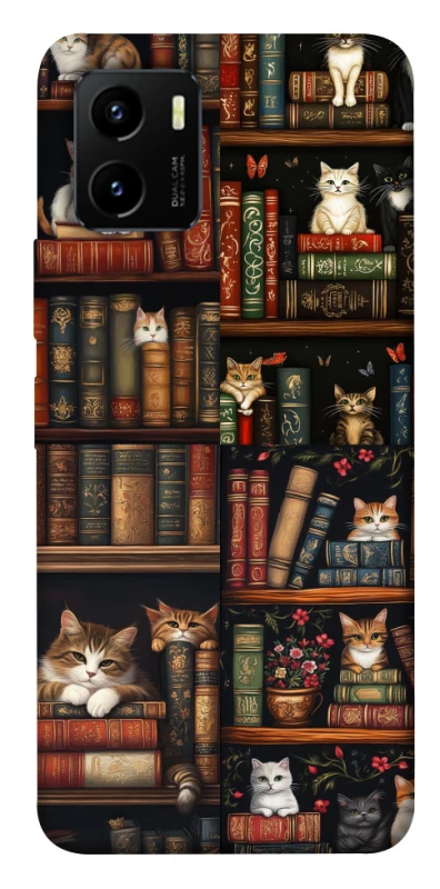 Чехол на Vivo Y15s Cats & Books фото 1 из 1