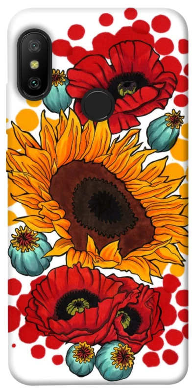 Чохол на Xiaomi Mi A2 Lite / Xiaomi Redmi 6 Pro Соняшники та маки фото 1 з 1