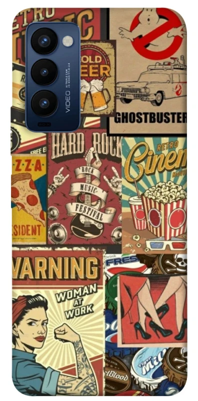 Чохол на TECNO Camon 18 Retro collage ver.2 фото 1 з 1