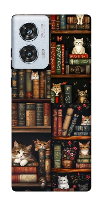 Чехол на Motorola Edge 50 Fusion Cats & Books фото 1 из 1
