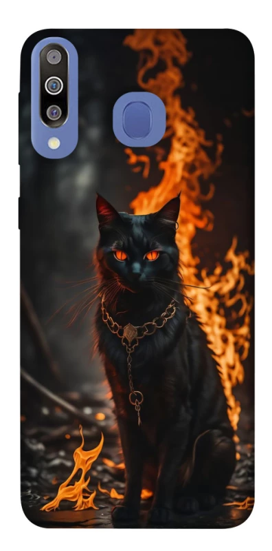 Чехол на Samsung Galaxy M30 Огненный кот фото 1 из 1