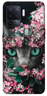 Чехол на Oppo A94 Кот в цветах фото 1 из 1