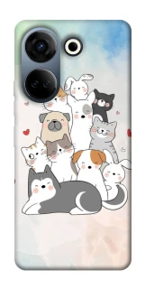 Чохол на TECNO Camon 20 Pro (CK7n) Funny Pets ver.2 фото 1 з 1