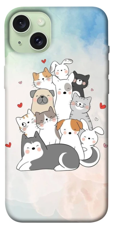 Чохол на Apple iPhone 15 Plus (6.7") Funny Pets ver.2 фото 1 з 1