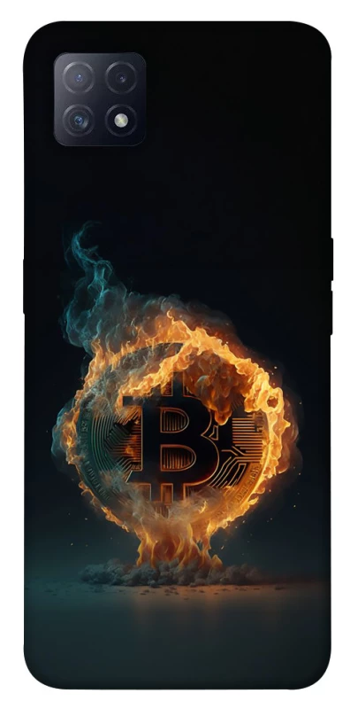 Чехол на Oppo A72 5G / A73 5G Fire Bitcoin фото 1 из 1