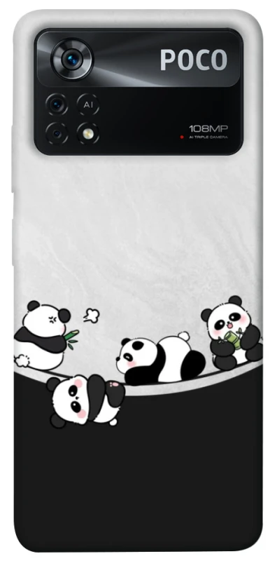 Чехол на Xiaomi Poco X4 Pro 5G Four pandas фото 1 из 1