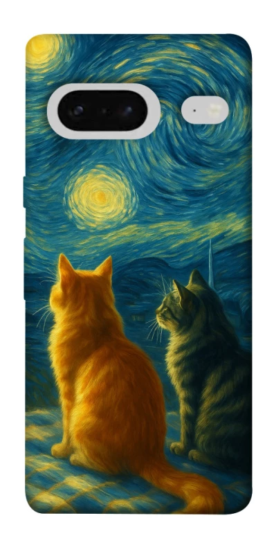 Чехол на Google Pixel 7 Cats under the stars фото 1 из 1
