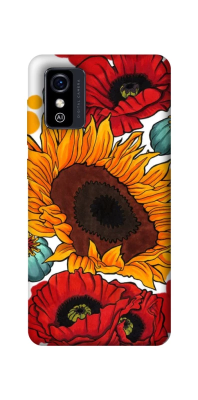 Чохол на ZTE Blade L9 Соняшники та маки фото 1 з 1