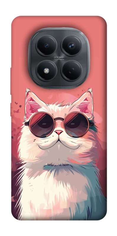 Чехол на Xiaomi Redmi Note 15 Pro 4G Сat with glasses фото 1 из 1