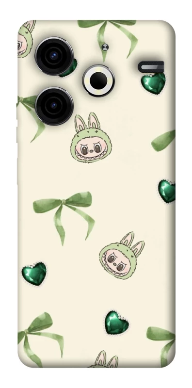 Чохол на TECNO Pova 6 Neo (LI6) Labubu Green Heart фото 1 з 1