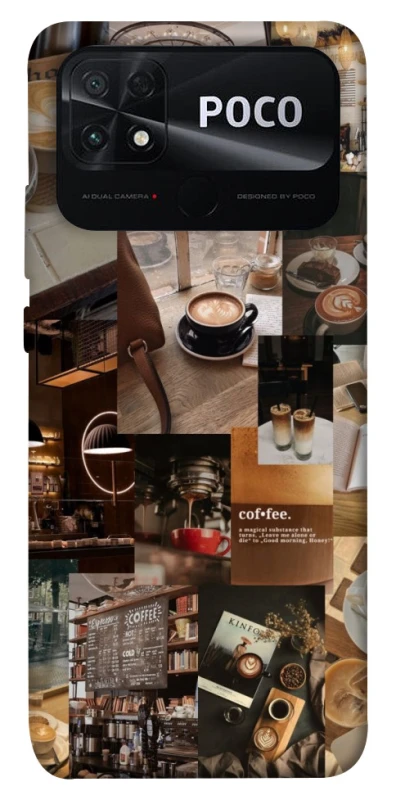 Чехол на Xiaomi Poco C40 Coffee collage ver.2 фото 1 из 1