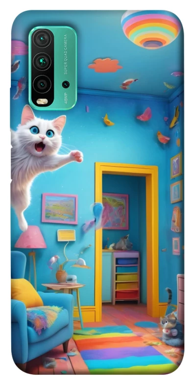 Чохол на Xiaomi Redmi Note 9 4G / Redmi 9 Power crazy cat фото 1 з 1