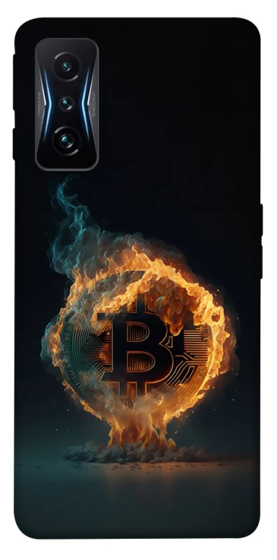 Чехол на Xiaomi Poco F4 GT Fire Bitcoin фото 1 из 1