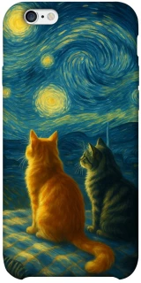 Чехол на Apple iPhone 6/6s plus (5.5") Cats under the stars фото 1 из 1