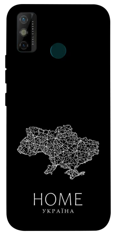 Чохол на TECNO Spark 6 Go Ukraine black map фото 1 з 1