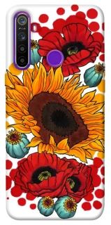 Чехол на Realme 5 Подсолнечники и маки фото 1 из 1