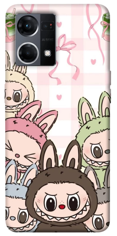 Чохол на Oppo Reno 7 4G All Labubu 2 фото 1 з 1