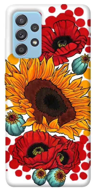 Чехол на Samsung Galaxy A52 4G / A52 5G Подсолнечники и маки фото 1 из 1
