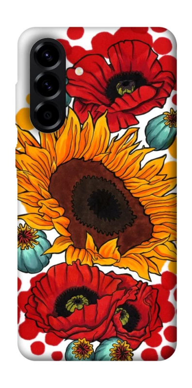 Чехол на Samsung Galaxy A56 5G Подсолнечники и маки фото 1 из 1