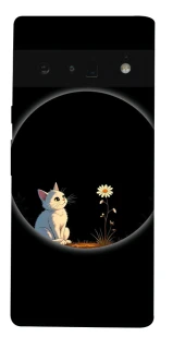Чехол на Google Pixel 6 Pro Cat and flower фото 1 из 1