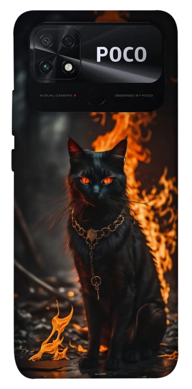 Чехол на Xiaomi Poco C40 Огненный кот фото 1 из 1