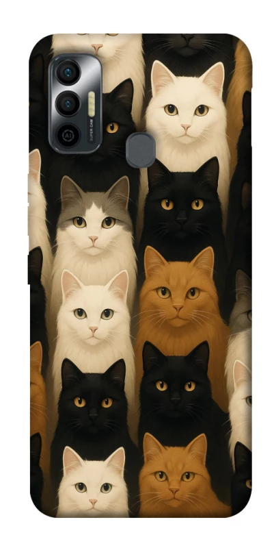 Чохол на TECNO Spark 7 Colorful Cat Collage фото 1 з 1