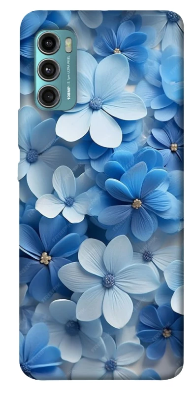 Чехол на Motorola Moto G60 Синие цветы фото 1 из 1