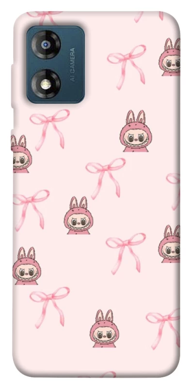 Чохол на Motorola Moto E13 Pink bows and Labubus фото 1 з 1