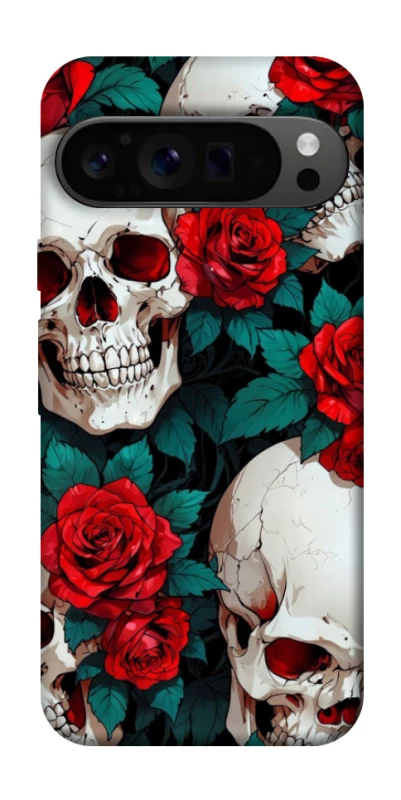 Чехол на Google Pixel 9 Pro skull and rose фото 1 из 1