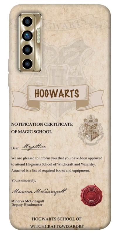 Чохол на TECNO Camon 17P The Hogwarts acceptance letter фото 1 з 1