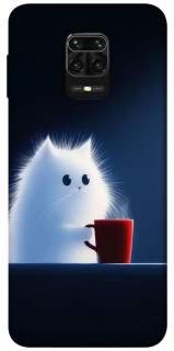 Чехол на Xiaomi Redmi Note 9s / Note 9 Pro / Note 9 Pro Max Чехол кот с кофе фото 1 из 1