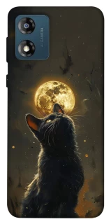 Чехол на Motorola Moto E13 Кот под луной v2 фото 1 из 1