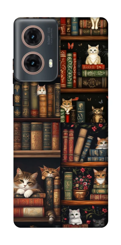 Чохол на Motorola Moto G85 Cats & Books фото 1 з 1