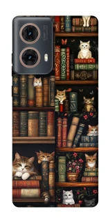 Чохол на Motorola Moto G85 Cats & Books фото 1 з 1