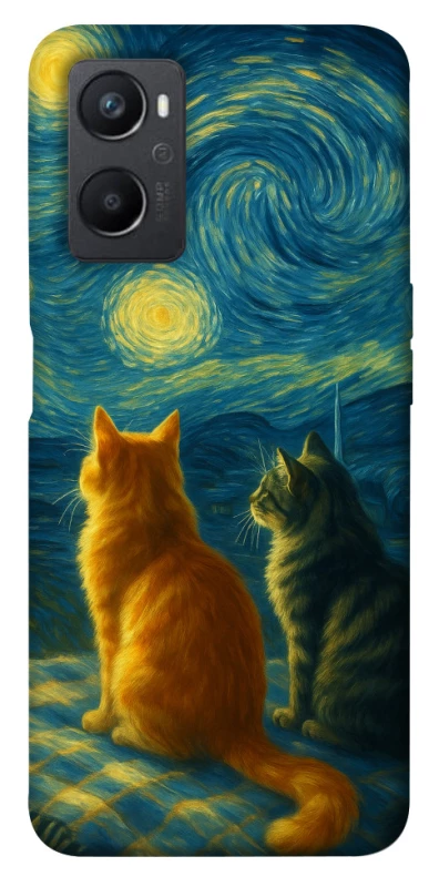 Чохол на Oppo A96 Cats under the stars фото 1 з 1
