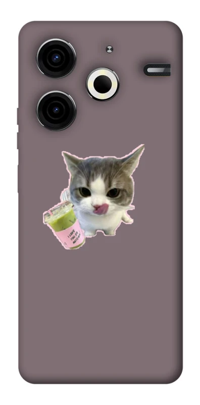 Чохол на TECNO Pova 6 Neo (LI6) cat matcha фото 1 з 1