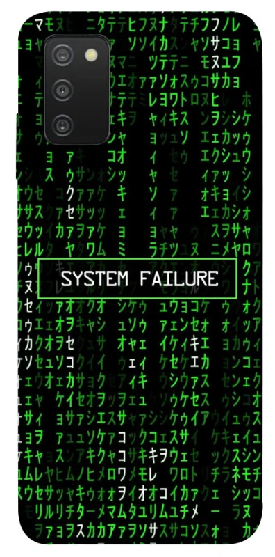 Чехол на Samsung Galaxy A03s Matrix system failure фото 1 Чехол на Samsung Galaxy A03s Matrix system failure фото 1 из 1