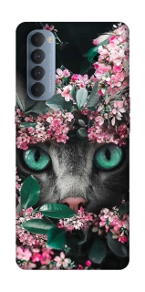 Чохол на Oppo Reno 4 Pro Кіт в квітах фото 1 з 1