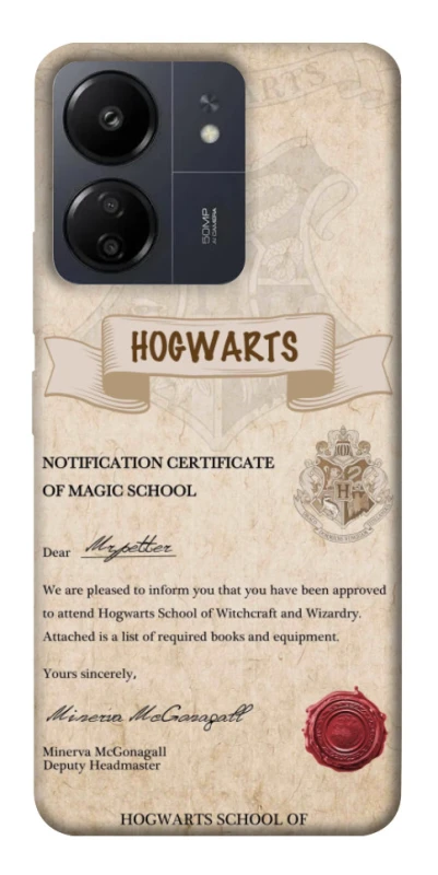 Чехол на Xiaomi Poco C65 The Hogwarts acceptance letter фото 1 из 1