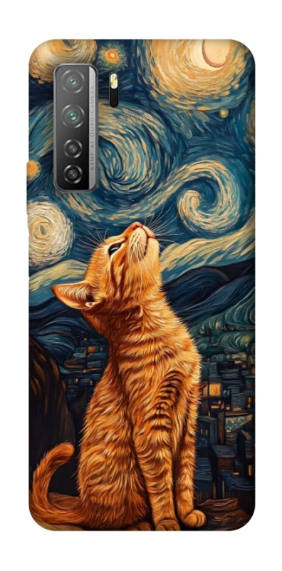 Чехол на Huawei Nova 7 SE van gogh cat фото 1 из 1