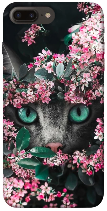 Чохол на Apple iPhone 7 plus / 8 plus Кіт в квітах фото 1 з 1