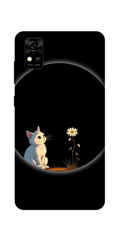 Чехол на ZTE Blade A31 Cat and flower фото 1 из 1