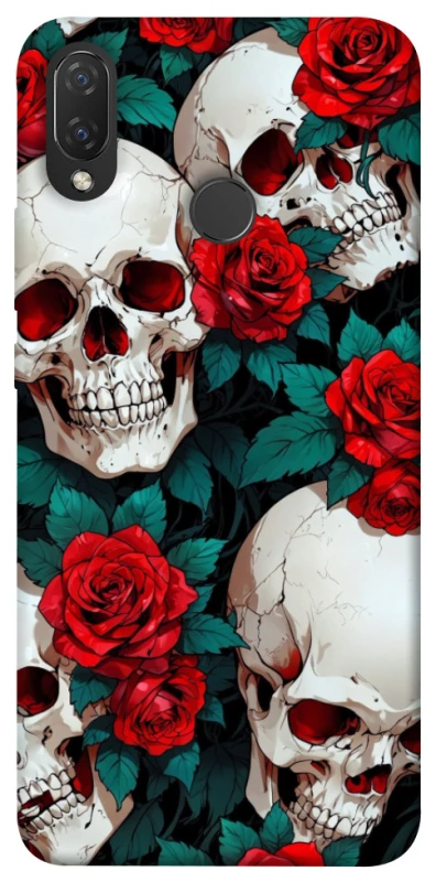Чохол на Huawei P Smart+ (nova 3i) skull and rose фото 1 з 1
