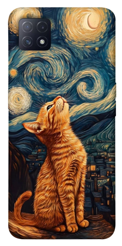 Чохол на Oppo A72 5G / A73 5G van gogh cat фото 1 з 1