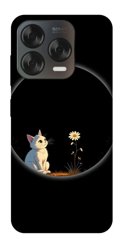 Чохол на ZTE Blade V70 Design Cat and flower фото 1 з 2