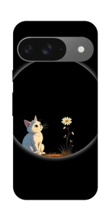 Чехол на Google Pixel 10 Cat and flower фото 1 из 1